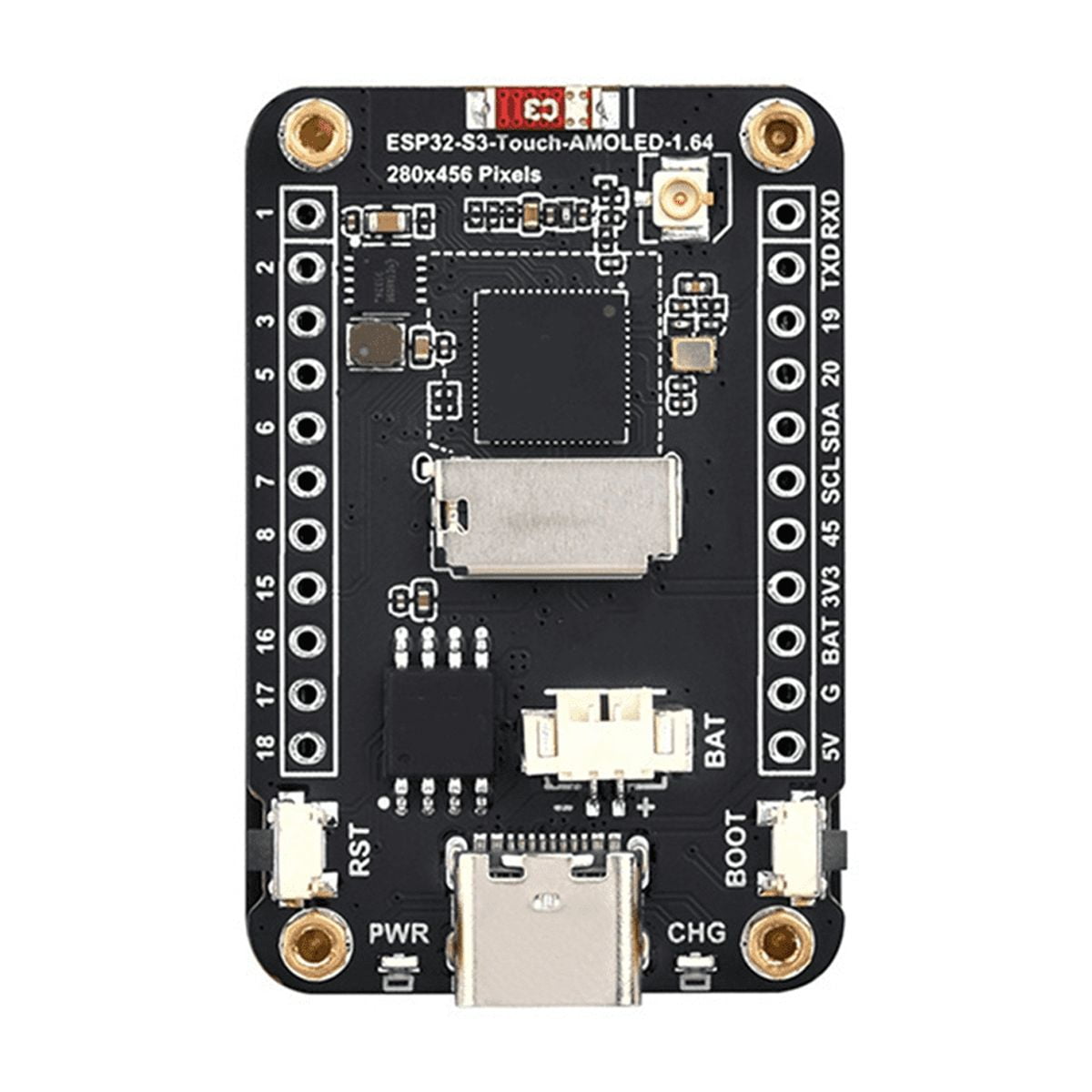 ESP32-S3 AMOLED 1.64-Inch Touch Display Screen Flash-16MB PSRAM-8MB WIFI Bluetooth Wireless Module 280x456 QSPI,1 * 1.64-inch Touch Screen