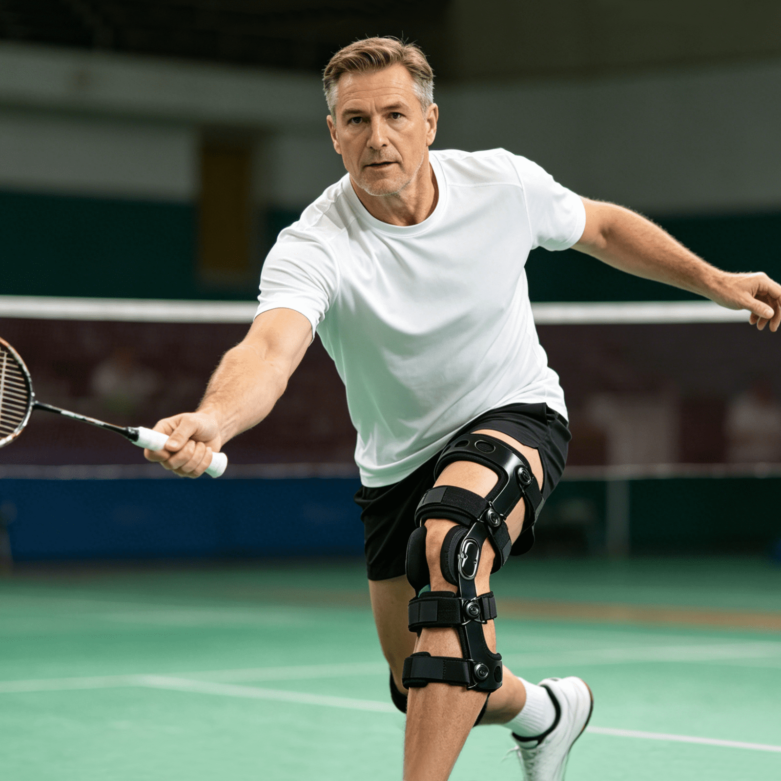 Komzer ACL Knee Brace, Adjustable Hinged Orthopedic Support for Ligament Injuries, Meniscus Tear, Joint Pain (Black, XXL)
