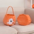 thumbnail image 4 of Happy date Halloween Trick or Treat Bucket Pumpkin Skeleton Candy bags Reusable Goody Tote Baskets Great Halloween Party Gifts for Kids, 4 of 7