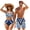 Blue Polynesian, variant on Psesaysky Couples Matching Swimsuits Light Storm Print High Waist Bikini Sets for Women Tie Knot Swimwear&Mens Drawstring Beach Shorts Plus Size Husband and Wife Matched Clothes