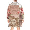 thumbnail image 2 of Wearable Oversized Blanket,Pioneer Flower Floral Print Pattern Wearable Blanket Hoodie for Adults,Cozy Hooded Blankets with Super Pockets,Super Warm Fuzzy Pullover for Women & Men, 2 of 6
