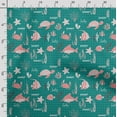 thumbnail image 3 of Soimoi Sea Shell Printed, Japan Crepe SatinFabric, by The Yard 54 Inch Wide, Decorative Sewing Fabric for Dresses Kimonos Gowns, Teal Green, 3 of 5