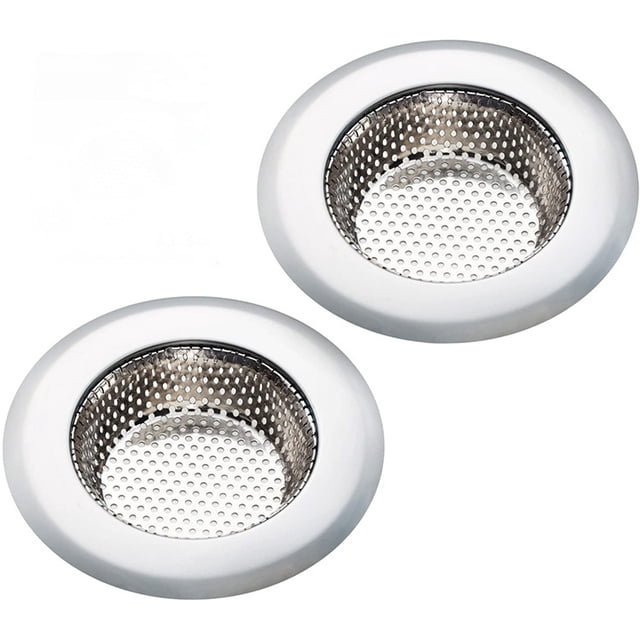 Juego de 2 filtros para fregadero de cocina y baño de acero inoxidable.