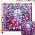 thumbnail image 1 of 5D DIY Con Cuentas Cuadradas Vidrieras Invierno 45x45cm Rosa, 1 of 9