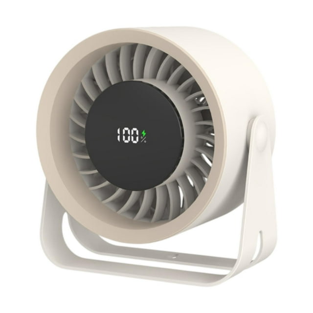 Ventilador de escritorio Ventilador personal Silencioso Ventilador de aire recargable por USB Ventilador compacto portátil Beige
