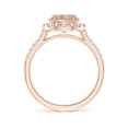 thumbnail image 2 of ANGARA Natural Round 1.65 ct Morganite Halo Ring with Diamond Accents in 14K Rose Gold for Women | Birthday, Anniversary, Jewelry Gift for Women | Natural Morganite Ring, 2 of 8