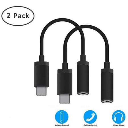 [2 Pack]USB Type C to 3.5mm Headphone Jack Adapter Bluetooth Speaker Earphone Stereo Audio, for Huawei, LG, Honor, Lenovo, Samsung Galaxy and All Android Phone, (Best Android Phone For Audio)