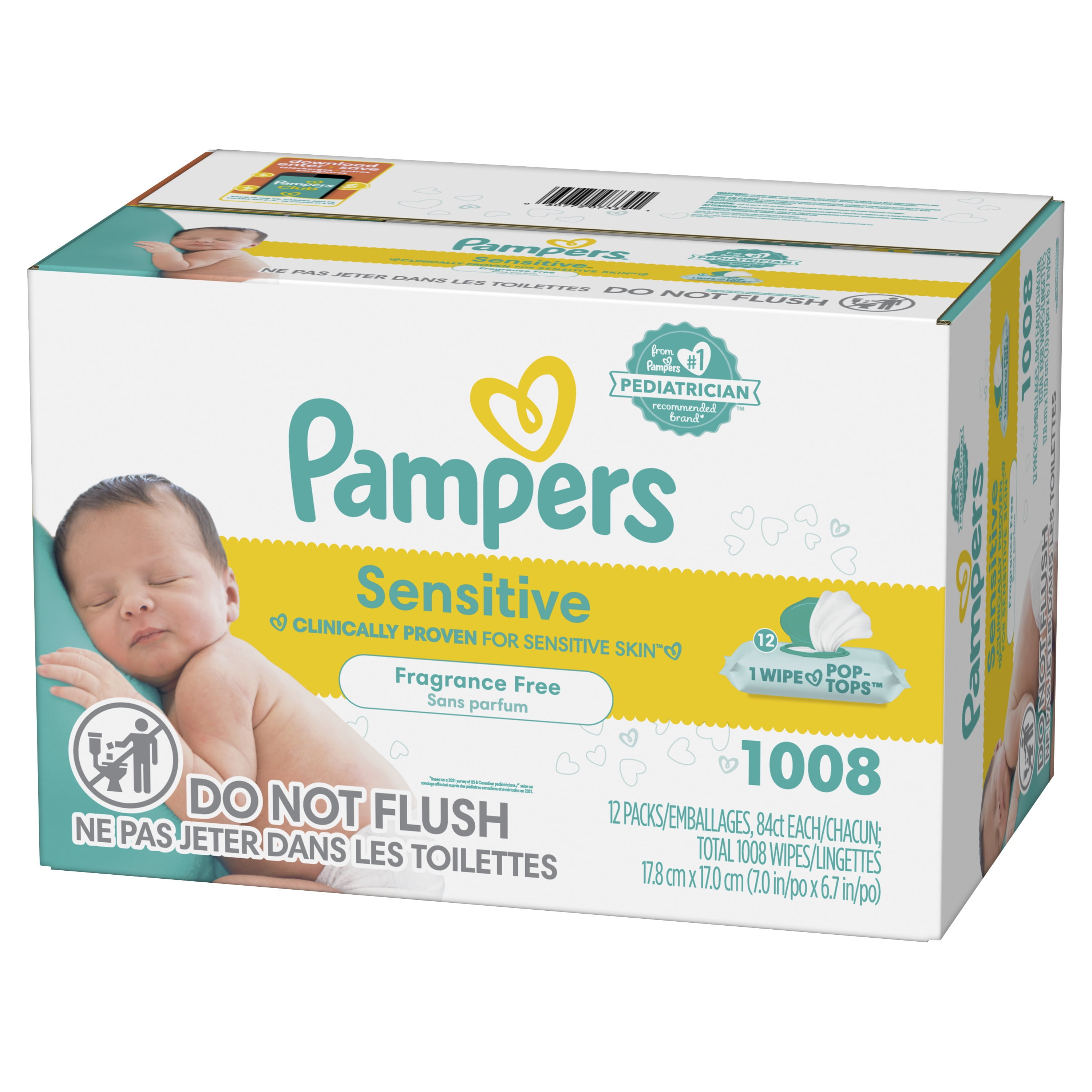 Pampers Baby Wipes Multipack, New Baby Sensitive, 600 salviette