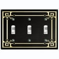 thumbnail image 1 of Metal Light Switch Plate Cover Elegant Victorian Floral Square Frame Black FRA087, 1 of 15