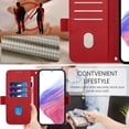 thumbnail image 4 of Case for iPhone 16 Pro, iPhone 16 Pro Wallet Case with Credit Card Holder Kickstand [RFID Blocking] Leather Emboss Rose Shockproof Phone Case for iPhone 16 Pro 6.3 inch Red MG, 4 of 14