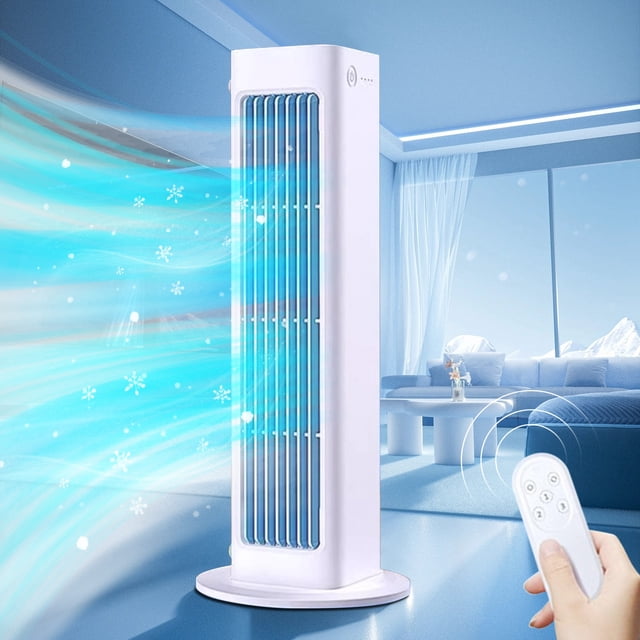 AHMT Air Cooler, Portable Bladeless Mini Air Conditioner with Remote, 2025 Best Air Cooler, Small and Compact Ultra Quiet Energy Efficient, Beat the Scorching Heat & Humidity Instantly(White)