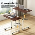 thumbnail image 4 of Escritorio de pie con altura ajustable, escritorio portátil para oficina en casa, mesa para portátil móvil con ruedas, ideal para espacios reducidos como salón, dormitorio, etc. (Roble), 4 of 4