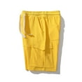 thumbnail image 6 of Huesdet Men's Hiking Cargo Shorts Fishing Outdoor Travel Camping Casual Golf Zipper Pockets(Yellow,L), 6 of 7