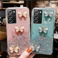thumbnail image 5 of for Samsung Galaxy A15 5G Glitter Case,Cute 3D Butterfly Bling Glitter Sparkle Shiny Soft TPU Silicone Clear Shockproof Women Girls Slim Thin Protective Phone Case for Galaxy A15 5G 6.5",Pink, 5 of 12