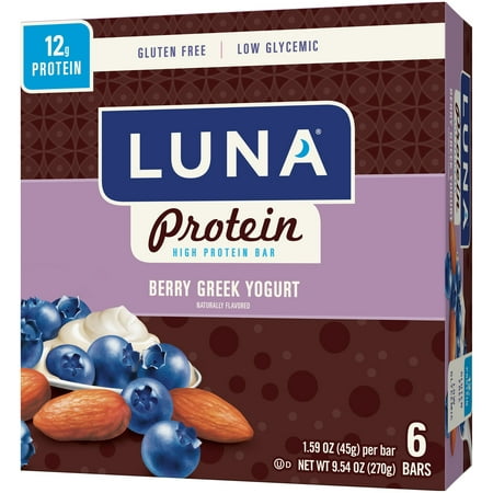 LUNA protéines Berry yogourt grec Barres hyperprotidiques, 1,59 oz 6 count