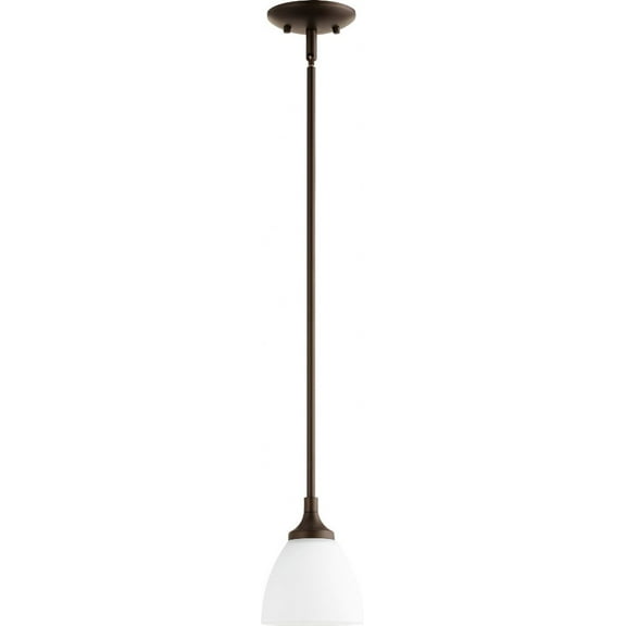 Quorum Lighting Enclave 1-Light Mini Pendant, Oiled Bronze, 5.5W, 7H, Stem Hanging, Glass, 100W, Dry Rated