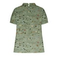 thumbnail image 4 of Save On Rose-Flower Graphics Summer Tops for Women Collared Tee Short Sleeve Top Floral Cute Tunic Blouses Relaxed Fit Basic Tee Shirts Causal Dressy Blosue Work Office Costume 2025, 4 of 5