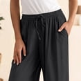 thumbnail image 4 of Lumtrix Capris Pants For Women Spring Summer Dressy Casual Loose Drawstring Elastic High Waist Lounge Cropped Trousers Black 2XL, 4 of 6