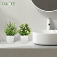 thumbnail image 4 of Semfri 4Pcs Small Plastic Plants Fake Plants With White Flower Pot Artificial Lilac Green Plants Mini Simulation Potted Plants With For Indoor Home Office Bathroom Farmhouse Decoration, 4 of 8