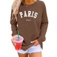 thumbnail image 2 of zaveiop Oversized Sweatshirt for Women Crewneck Long Sleeve Casual Fleece Tops Graphic Hoodies Pullover Sweater (Z1-Coffee, S), 2 of 4