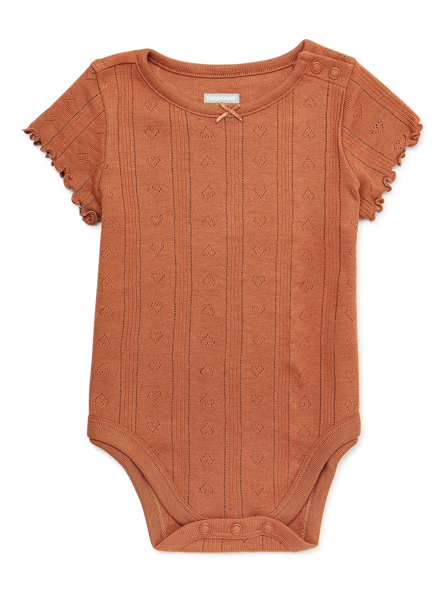Garanimals Baby Girl Short Sleeve Pointelle Bodysuit, Sizes 0/3M24M