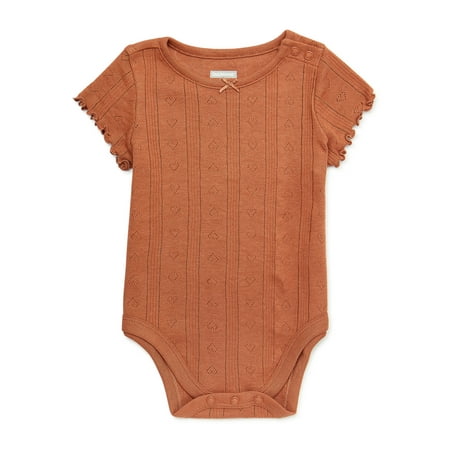 

Garanimals Baby Girls Short Sleeve Pointelle Bodysuit Sizes 0/3M-24M
