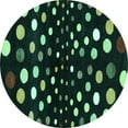 thumbnail image 1 of Ahgly Company Indoor Round Abstract Turquoise Blue Contemporary Area Rugs, 4' Round, 1 of 4