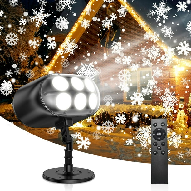 Proyector de copos de nieve, luces LED HD para Navidad y exteriores