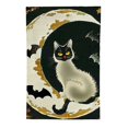 thumbnail image 2 of PHYHOO Halloween Black Cat Garden Flag Double Sided Outside, Rustic Farmhouse Holiday Yard Outdoor Decorative Flag White, 2 of 6