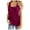 Wine, variant on Essentials Womens Camisole Tank Tops Solid Half Button U Neckline Ribbed Knitted Cute Cami Undershirt
