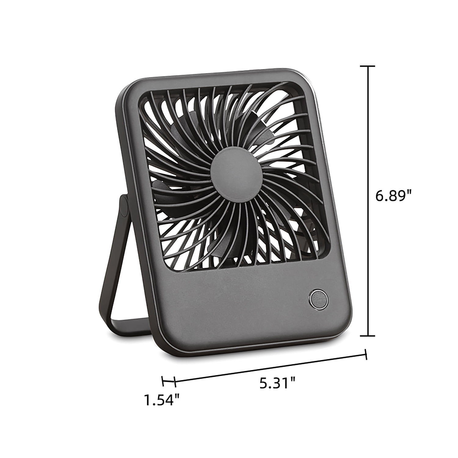 Mainstays 4" 3-Speed Portable Rechargeable Foldable Fan with Lighted Button, Black, Model#FN1041NBK, New 2026 Model