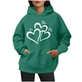 thumbnail image 6 of Women'S Hoodies Pullover Classic Heart Print Winter Hoodie Pullover Tops Long Sleeved Loose Casual Comfortable Sweatshirt Tops Green L, 6 of 6