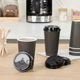thumbnail image 3 of Black Plastic 2-in-1 Straw or Sip Coffee Cup Lid - Fits 8, 12, 16 and 20 oz - 100 count box, 3 of 10