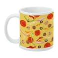 thumbnail image 3 of Combination Pizza Pattern With Pepperoni Olives and Onions White Mug, 3 of 4