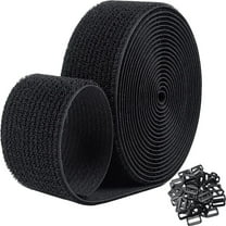 PAMINGONO Rectangular Hook and Loop with Buckle Black Cable Strap for Sports Equipment 1Set