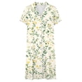 thumbnail image 4 of ZHYou Short Sleeve Nightgowns for Women Plus Size Button Down Sleepwear Sleep Shirts Soft Comfy Cute Printed Pajama Dresses Multicolor L, 4 of 7