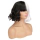 thumbnail image 3 of 2 pelucas blancas y negras con flequillo para mujeres y niñas, gorro de disfraz de Bob rizado corto Sywqhk Cuidado Belleza, 3 of 5