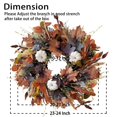 thumbnail image 2 of 24 inch Large Farmhouse Fall Wreath Decor for Front Door with White Pumpkin,Cotton,Lamb's Ear and Eucalyptus Leaves,Harvest Door Wreath for Autumn or Thanksgiving Decorations, 2 of 6