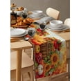 thumbnail image 6 of Orange Pumpkins Fall Burlap-Cotton Table Runner 72 Inches Long,Thanksgiving Sunflower Botanical Farmhouse Table Runners,Outdoor Dining Tablecloths Decor for Baby Shower Party Wedding 13x72, 6 of 9