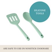 The Pioneer Woman Sutton 17-Piece Non-Stick Aluminum Cookware Set, Pots and Pans w/Bakeware & Utensils, Green