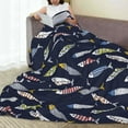 thumbnail image 6 of Pofeuu Sardine Print Ultra-Soft Micro Fleece Blanket,for Bed Or Sofa,All Season Throw Blankets Flannel Blanket-40"x30", 6 of 7