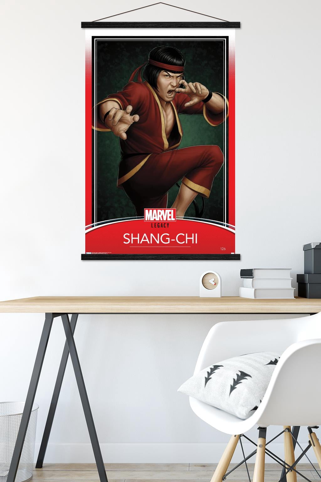 Marvel Comics - Shang- Chi - Master Of Kung Fu #126 Variant Wall Poster with Wooden Magnetic Frame, 22.375" x 34"