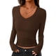 thumbnail image 1 of Remera PRETTYGARDEN Otoño 2025 Crop Top Ajustado Marrón XS, 1 of 8