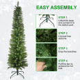 thumbnail image 6 of Tcbosik 6ft Unlit Slim Artificial Christmas Tree, 358 Tips, Includes Metal Stand, Green, 6 of 9