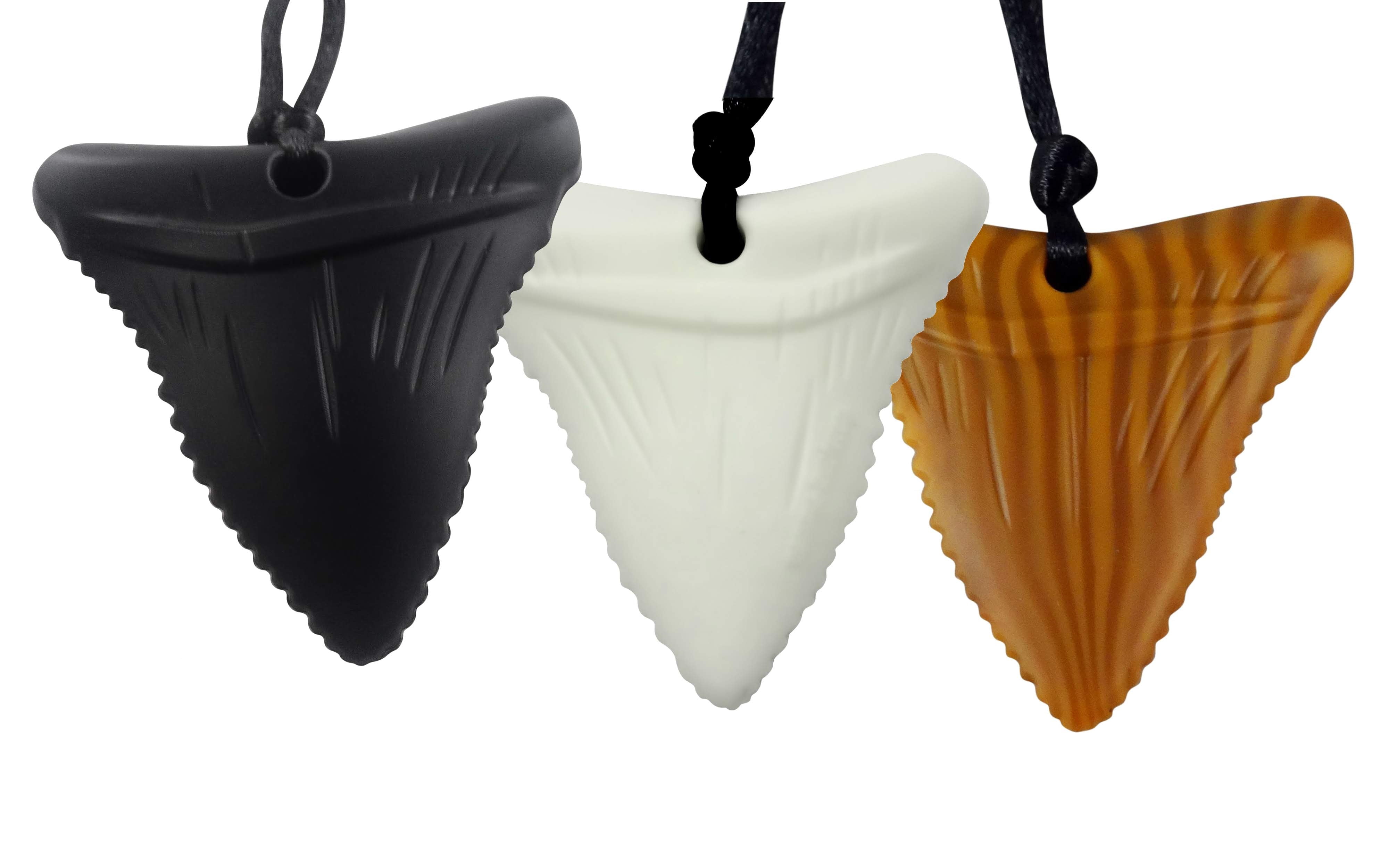 3 Pack Silicone Sensory Oral Motor Aid Details about   Shark Tooth Chew Necklace for Boys Girls 