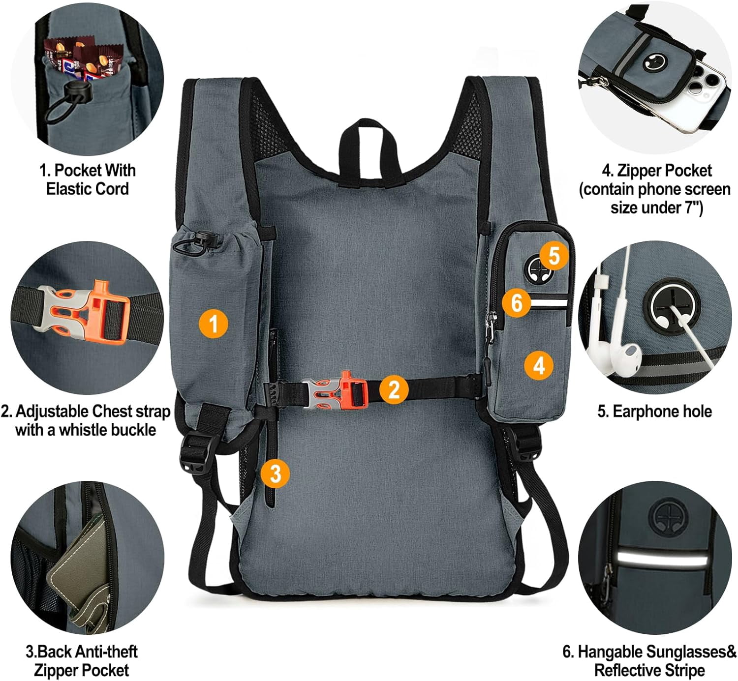 15L Small Hiking Backpack for Women Men, Foldable Packable 