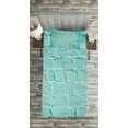 thumbnail image 3 of Ambesonne Mint Quilted Bedspread Set 2 Pcs, Brick Old Wall Vibrant, Twin Size, Turquoise, 3 of 3