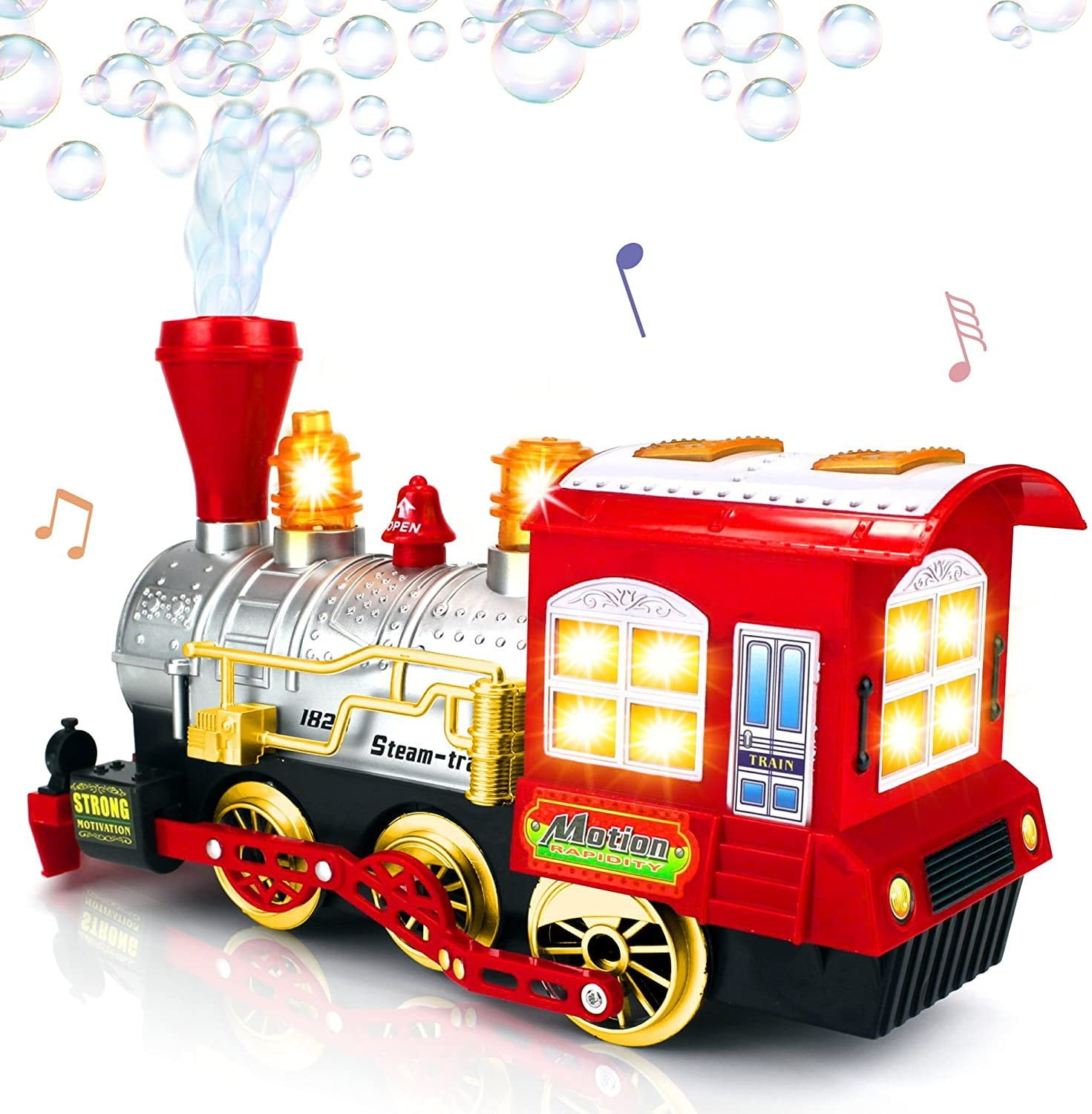 ArtCreativity Bubble Blowing Train with Lights, Music and Movement - Battery Operated, 1 Count