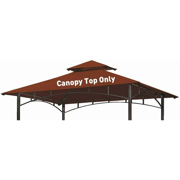 Carpa con toldo OLILAWN para parrilla con techo, 152 x 244 cm, color burdeos