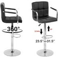 thumbnail image 3 of BestOffice Modern Bar Stool 2 Set Adjustable Low Back Metal, Stainless Steel Black, 3 of 7